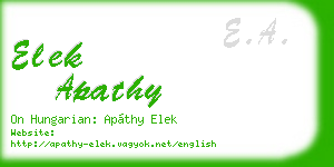 elek apathy business card