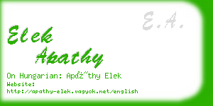 elek apathy business card